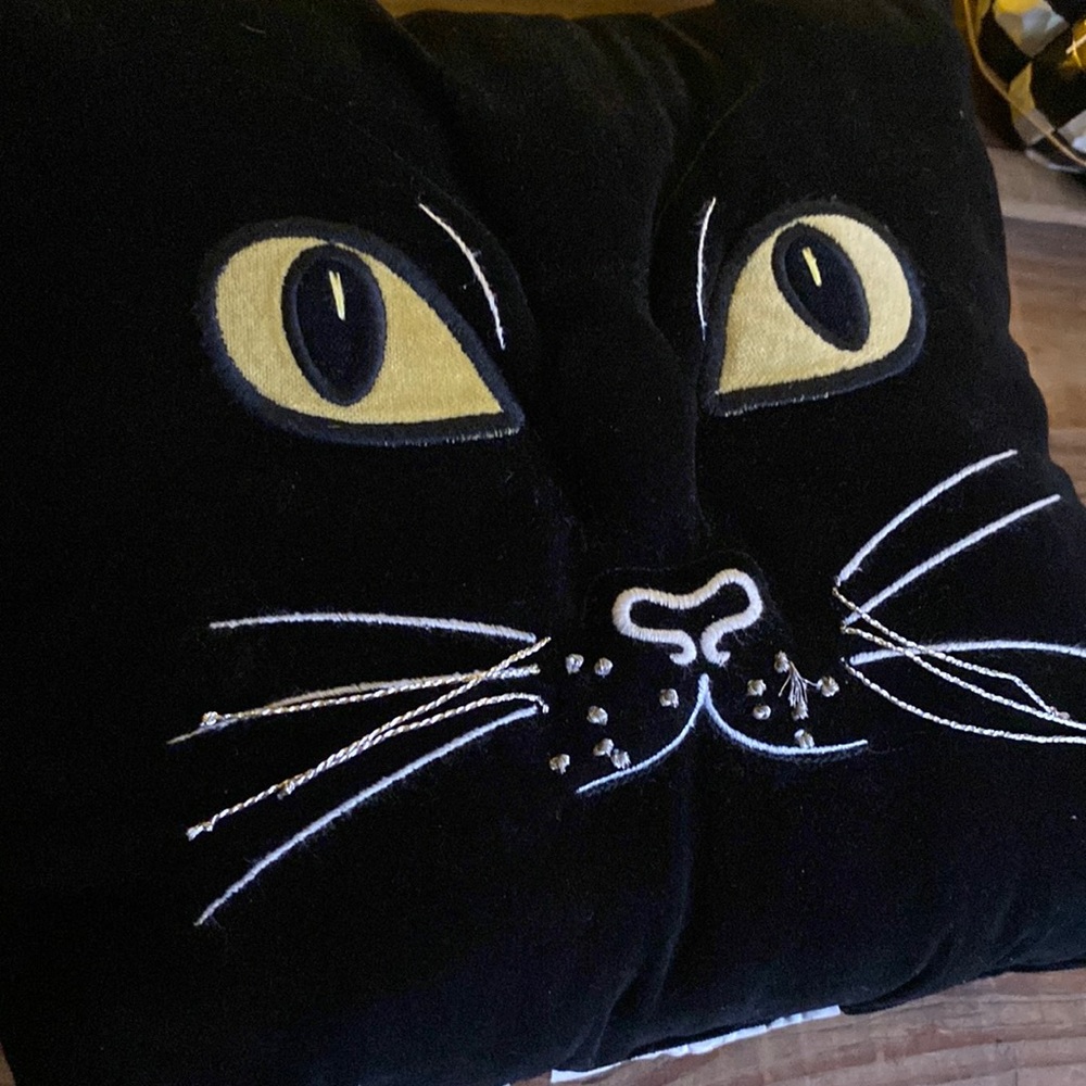 Pottery Barn Magic Cat Throw Pillow Retired & Rare 2015 Halloween Collection🐈‍⬛ - Picture 8 of 16